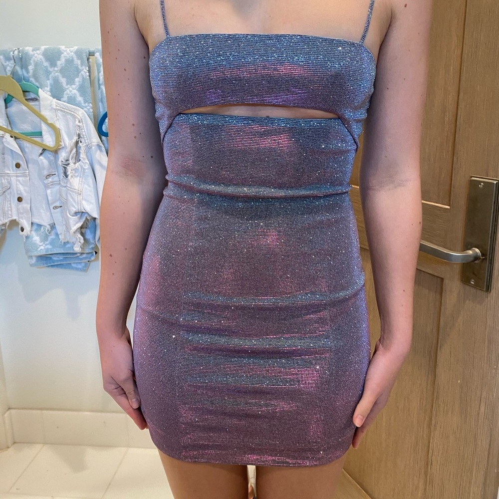 Mistress Rocks Lilac Sparkly Dress